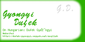 gyongyi dufek business card